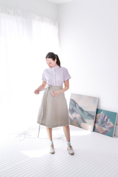 EVERYDAY BEAUTIFUL A-LINE APRON WRAP SKIRT IN