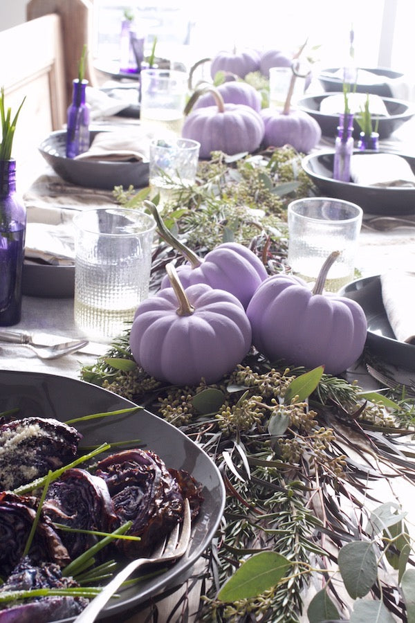 Food-inspired Entertaining (Chive Blossoms and Pumpkins)