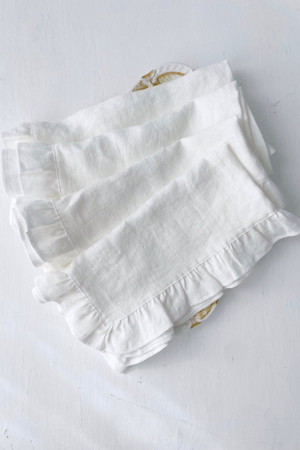 Oyster White Linen Napkin (set of 4 or 6) — FOLD